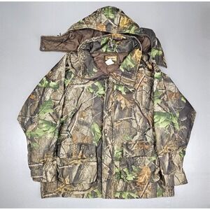 VTG Remington Camo Jacket Mens XL Realtree Hardwoods Deer Hunting Zip‎ Up Coat